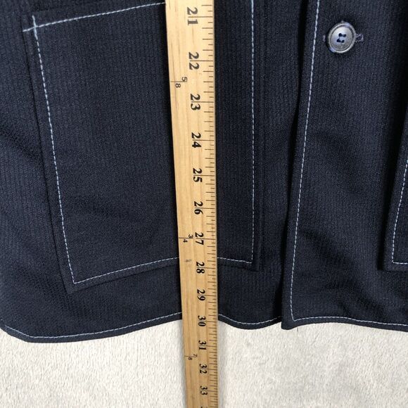 VTG MONTGOMERY WARD Jacket Sz L (42") Blue Pointy Collar USA 70s Pockets Button - Picture 9 of 16